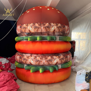 Hamburguesa inflable gigante con sistema de inflado rápido para exhibición de actividad comercial, modelo de comida inflable cuadrado para festival de comida - Product Image 4