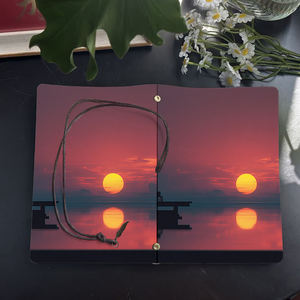 Cahier A6 fait à la main 80 feuilles remplaçables Souvenir Premium pour <span class=keywords><strong>les</strong></span> grandes conventions d'affaires avec Sun Clouds Water Dock - Product Image 4