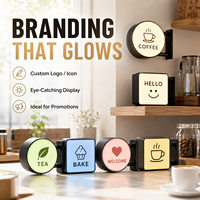 Aimant de réfrigérateur LED personnalisé rond ou carré avec logo, mini boîte lumineuse magnétique pour magasins, cafés, cadeaux et promotions
