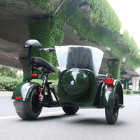 Sepeda Motor Chopper 3 Roda Keren untuk Dewasa dengan Sidecar, Sepeda Motor Listrik dengan Sidecar