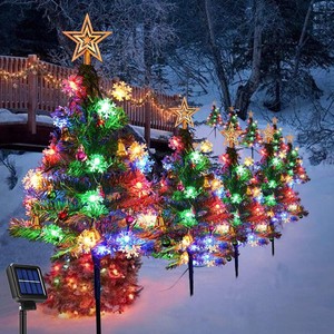 Sapin de Noël solaire Xuhe 70 cm, décoration de jardin extérieure, imperméable, avec éclairage LED, pour les fêtes - Product Image 2