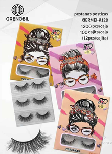 Ciglia Finte GRENobil Effetto 3D 0.07mm in Fibra Sintetica con Banda Invisibile, Confezione da 12 Pezzi X1200 - Product Image 1