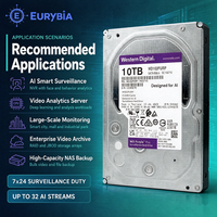 Disque dur interne d'entreprise WD Purple Pro WD102PURP 10 To 7200 tr/min SATA 6 Gbit/s 512 Mo 3,5 pouces pour serveur