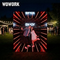 WOWORK Cabine Photo Néon Métallique RVB Tunnel Lumineux avec Bluetooth pour Mariage, Fête, Décoration d'Événements - Vente en Gros
