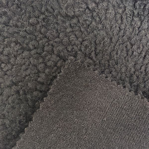 Tissu en polaire sherpa <span class=keywords><strong>berbère</strong></span> thermique 100% polyester de couleur unie noir 340GSM en gros pour veste, vêtements pour enfants, literie - Product Image 5