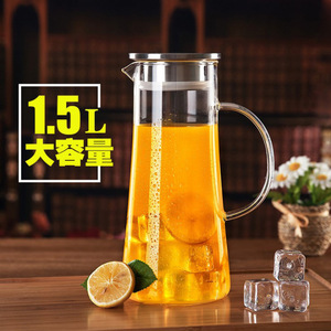 Pichet à eau froide en verre épais, grande capacité, anti-explosion, résistant aux hautes températures, idéal pour les jus d'été et les coupes à citron - Product Image 2