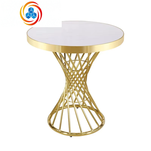 Table basse moderne en marbre avec structure en acier inoxydable, design écologique et durable pour salon, appartement, hôtel - Product Image 6
