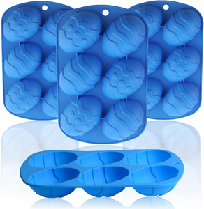 Moule à gâteau en silicone personnalisé à 6 cavités en forme d'œuf de Pâques pour les fêtes et la préparation de chocolats - Product Image 5