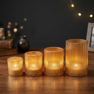 Support de bougie de Noël en verre fait main Sonnet Decor avec impression numérique de scène forestière, modèle 1 couleur 2065 Uttar Pradesh - Product Image 1