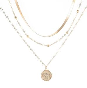 Collana con ciondolo di loto multistrato da donna, alla moda e individuale con perline d'<span class=keywords><strong>oro</strong></span> a catena a catena - Product Image 4