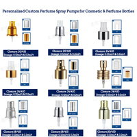 Pompe à parfum personnalisée en aluminium 18/410 18/415 20/410 avec pulvérisateur à vis et capuchon en aluminium - MOQ 10000 pièces