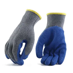Rubber Latex Coated Work Gloves for Construction Custom Color Ruffled Pattern CE Certified Protective Gloves Customize Workwear
