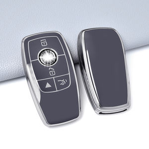 Accessoires de clé de voiture TPU Silver Edge <span class=keywords><strong>Housse</strong></span> de protection Soft Key Shell Fob Holder Convient pour Mercedes Benz - Product Image 3