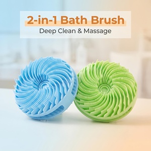 Brosse de Douche et de Shampooing en Silicone Double Face 2-en-1, Masseur de Cuir Chevelu en Silicone Doux, Exfoliant Corporel, Éponge de Douche – Vente en Gros - Product Image 4
