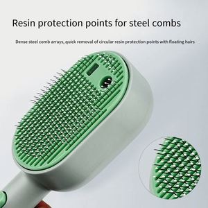 Peigne et brosse de toilettage rechargeables en acier inoxydable pour animaux de compagnie - Nettoyage automatique, utilisation facile, brume à un clic, écologique pour chiens et chats - Product Image 4