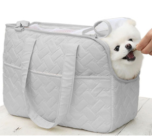 Quilted Soft Pet Tote <b>Carrier</b> <b>Bag</b> Handheld Travel <b>Dog</b> Cat <b>Bag</b> Multi Side Pocket Portable Small Puppy Kitten Outdoor Shoulder <b>Bag</b> - Product Image 6