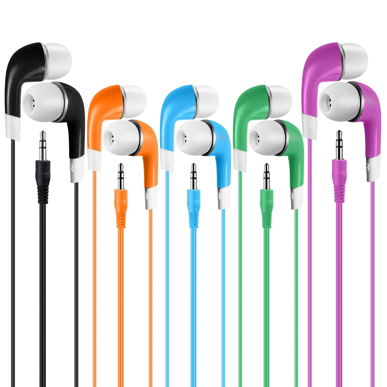 Earphone hadiah warna-warni harga rendah Earphone sekali pakai pabrik earphone in-ear berkabel dengan ponsel untuk latihan