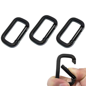 Custom Aluminum <b>Spring</b> Loaded Square Carabiner <b>Clip</b> Hook 30mm 50mm For Outdoor Camping Backpack Keychain Climbing - Product Image 2