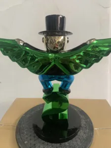 Escultura <span class=keywords><strong>de</strong></span> <span class=keywords><strong>Monopoly</strong></span> Man en Fibra <span class=keywords><strong>de</strong></span> Vidrio con Electroplacado, Estilo Pop Art, Personalizada al por Mayor para Exhibición en Tiendas - Product Image 3