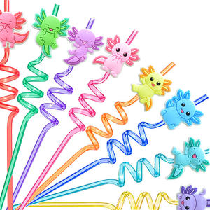 Gran oferta <span class=keywords><strong>PVC</strong></span> suave 8mm colorido dibujos animados salamandra en forma de Clip de paja Linda serie de salamandra decoración de paja accesorios encantadores - Product Image 1