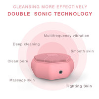 Brosse nettoyante faciale électrique en silicone écologique, étanche, à étiquette privée, vibrante, pour un nettoyage en profondeur du visage
