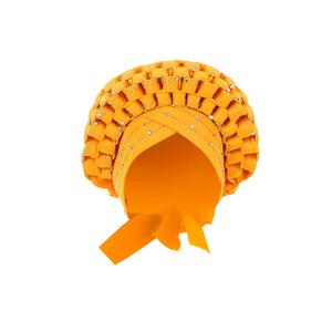 Donne africane giallo turbante copricapo con paillettes copri capelli per ragazze abbigliamento per ragazze - Product Image 2