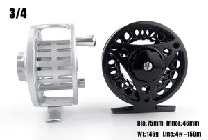 NEWMAJOR-ruedas de aleación de aluminio de alta calidad, herramientas de pesca con mosca, 75/85/95mm, todos los tamaños