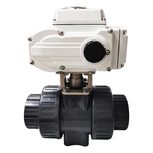 50Mm 24V Dc Elektrische Flow Control Valve Actuator Gemotoriseerde Pvc Kogelkraan Met Actuator