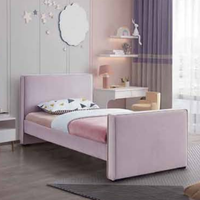 Lit de rangement inclinable minimaliste taille Queen avec capitonnage en velours et structure en bois
