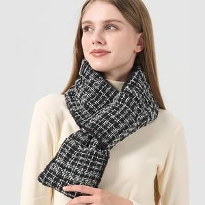 17 Years Factory Custom logo <strong>Tweed</strong> Tartan Plaid Neck Warmer for Women and Men Soft <strong>Scarf</strong> with Plush Lining - Product Image 1
