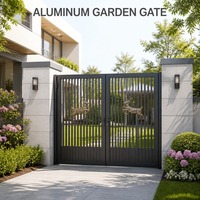 Portail battant en aluminium sur mesure, revêtement poudré, antirouille, pour villa, hauteur 4 pieds, résistant aux UV, écologique, directement de l'usine