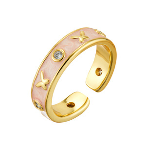 Sweet Enamel Micro Painted Zirconia Butterfly Open <b>Ring</b> Adjustable Index <b>Finger</b> Fashion Jewelry Gift - Product Image 5