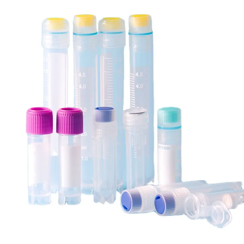 Giá Rẻ Y Tế Bên Ngoài Đóng Băng Nhựa Vô Trùng Giao Thông Vận Tải 2Ml Lab Test Cryovials Cryo Ống Với Vít Chủ Đề