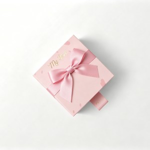 Sweet Pink Bow Dot Girl Heart <b>Square</b> Jewelry Gift Packaging Box Necklace Earrings Bracelet Customization - Product Image 1