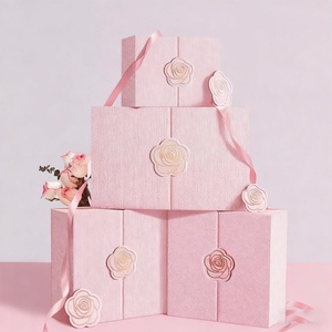 Pink Paper <b>Gift</b> Packaging <b>Box</b> Rigid Cardboard Double Door Open Valentine's Day Perfume Lipstick Cosmetic <b>Gift</b> Packaging <b>Box</b> - Product Image 1