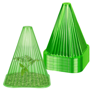 Cloche de jardin classique verte réutilisable en plastique transparent pour la protection des plantes en hiver, cloche pour fleurs et plantes - Product Image 6