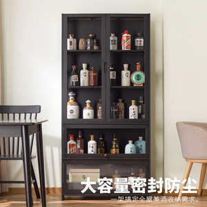 Vitrina para vinos, mueble de almacenamiento y exhibición para sala de estar, diseño moderno minimalista con puertas de vidrio y múltiples estantes - Product Image 4