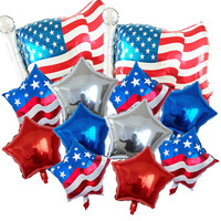 Lot de 12 ballons en aluminium Aigle patriotique pour la Fête de l'Indépendance américaine, les élections, la Journée des Vétérans et les décorations de fête à thème étoile et drapeau