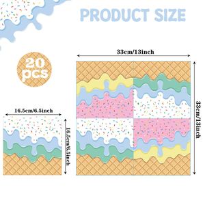 Juego de Vajilla Desechable con Diseño de Helado para Fiesta de Cumpleaños Infantil, Plato de Papel para Boda - Product Image 5