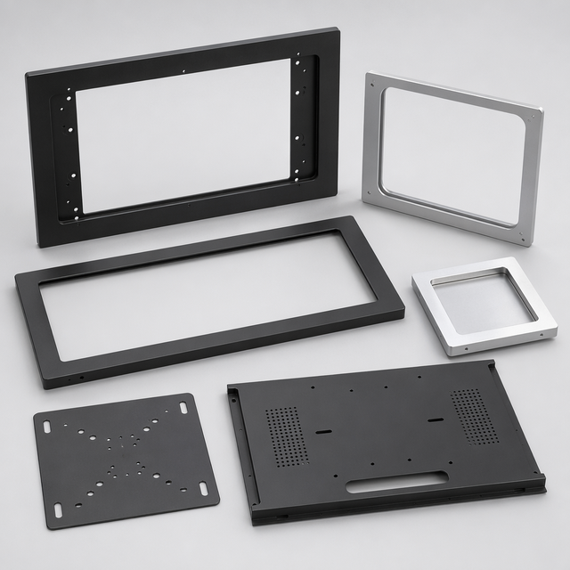 OEM Custom Aluminum LCD LED Display Screen Frame Sheet Metal Laser Cut to Drawing for Digital Signage and Monitor Housing
