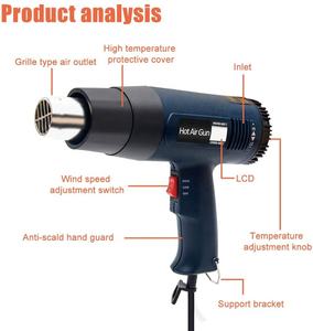 Qili Hochwertige tragbare elektrische kabel gebundene Heißluft pistole 2000W DIY Heißluft pistole Elektrische Schweiß pistole für Schrumpf folien - Product Image 4