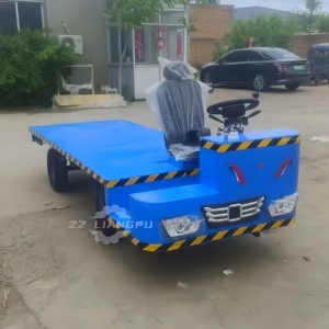 Truk Platform Listrik Empat Roda Efisiensi Tinggi 2000kg Beban Aman Ukuran Kecil untuk Peralatan Industri - Product Image 3