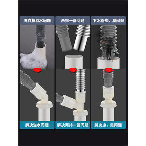 Conector en T Moderno en Forma de Y para Tubería de Desagüe de Baño, Lavadora, Lavabo, Fregadero, Conector Combinado para Tubería de 40/50, Material Plástico - Product Image 1