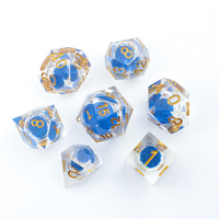 Nouveau design jeu de dés à noyau liquide dés en résine polyédrique dnd avec bords tranchants