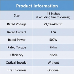 Moteur de moyeu électrique 13 pouces 500W 24V 36V 48V 7Nm pour tricycle électrique, moto et <span class=keywords><strong>camion</strong></span> lourd - Product Image 3