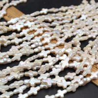 Natural White Cultured Irregular Cross Shape Freshwater Pearls Baroque Pearls