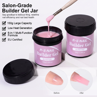Gel de construction rose auto-nivelant épais 150g avec logo personnalisé en pot, sans TPO, gels professionnels puissants pour extension d'ongles en salon