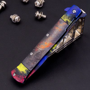 سكين جيب قابل للطي مخصص بشفرة من الفولاذ المقاوم للصدأ ومقبض من الألومنيوم، درجة DIY - Product Image 4