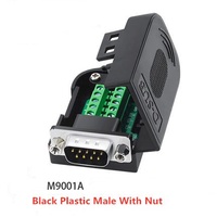 Conector sin soldadura DB9 de 9 pines macho a hembra RS232 RS485 D-SUB con terminal de conexión para PCB