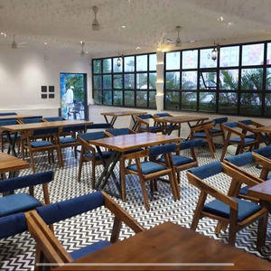 Juego de comedor moderno de estilo industrial Taburetes duraderos con marco de madera para uso diario Granja Restaurantes Centros comerciales Hoteles Salas de estar - Product Image 1